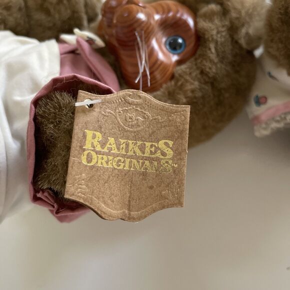 SET 2 Robert Raikes Rabbit Bunny "Brett and Ashley" Plush Wooden‎ Carved Face - Picture 11 of 11